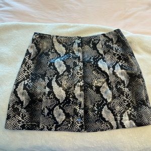 Snakeskin button up skirt